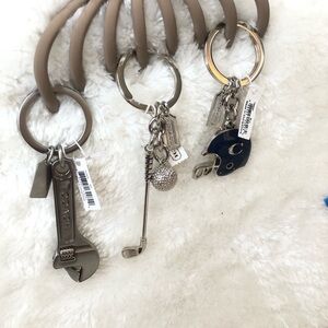 Keychain bundle coach color silver and blue